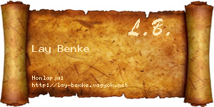 Lay Benke névjegykártya